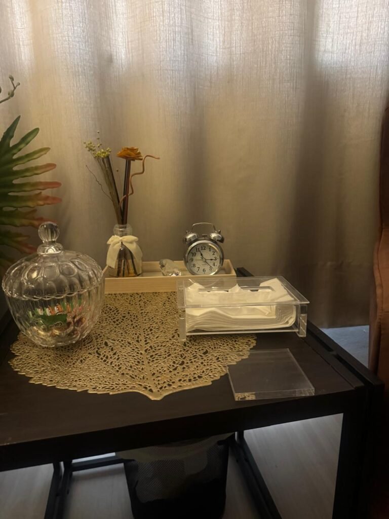 Detalhes de acolhimento no consultório